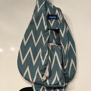 Kavu Rope Bag - Teal Blue & White